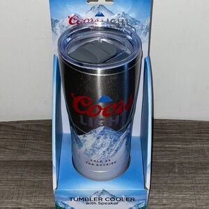 COORS LIGHT 28ozSTAINLESS STEEL TUMBLER COOLER BLUETOOTH SPEAKER INSULATED NWT